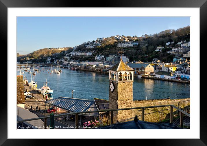 Looking down on The River Looe in Cornwall Framed Mounted Print by Rosie Spooner