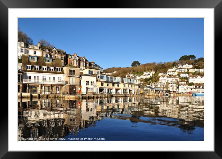 Early morning reflections on The River Looe  Framed Mounted Print by Rosie Spooner