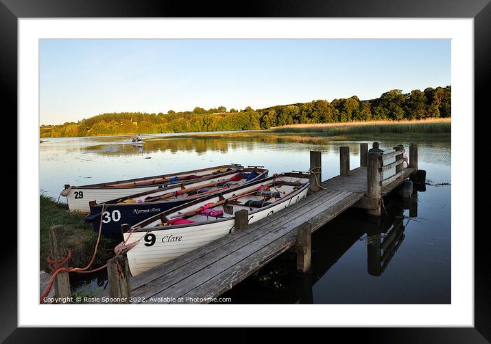 Boats moored on The River Teign Framed Mounted Print by Rosie Spooner