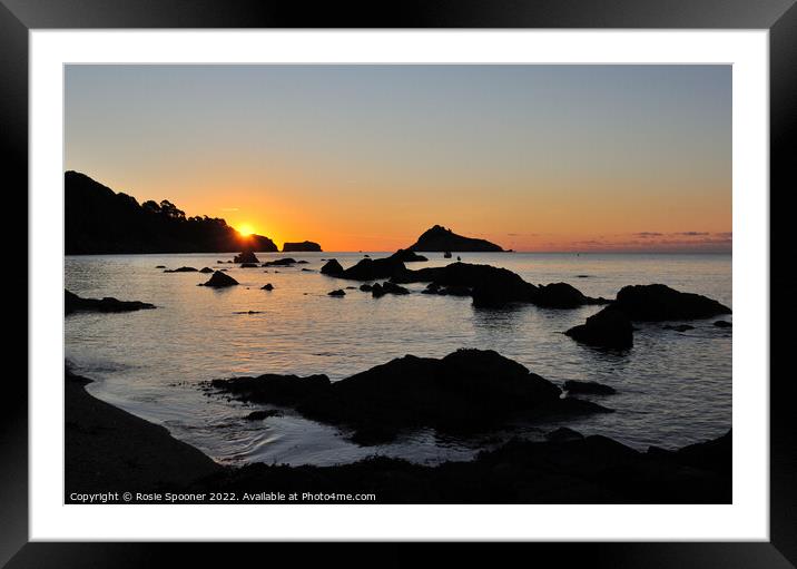 Sunrise at Meadfoot Beach Torquay Framed Mounted Print by Rosie Spooner