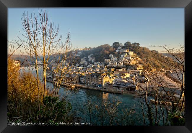 The River and East Looe just after sunrise  Framed Print by Rosie Spooner