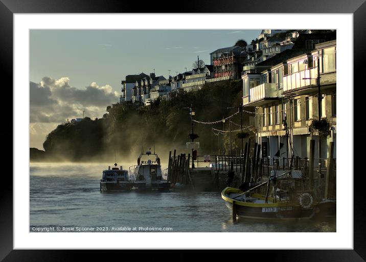 The mist rises on The River Looe Framed Mounted Print by Rosie Spooner
