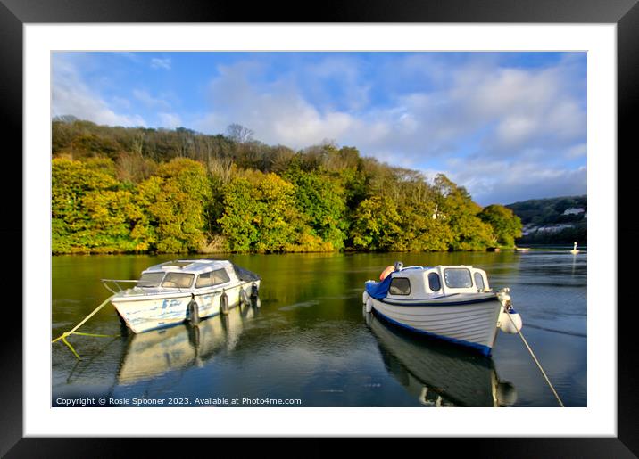 Boats on The West Looe River Framed Mounted Print by Rosie Spooner