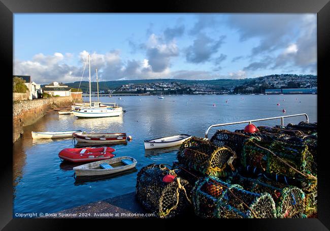 Lobster Pots at Shaldon Framed Print by Rosie Spooner