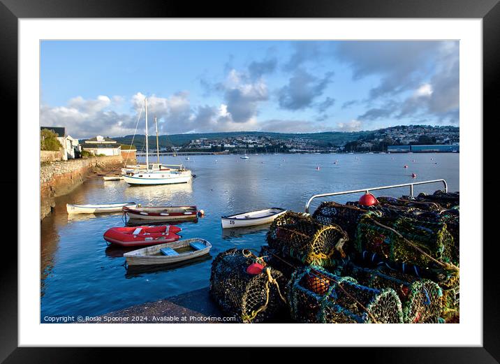 Lobster Pots at Shaldon Framed Mounted Print by Rosie Spooner