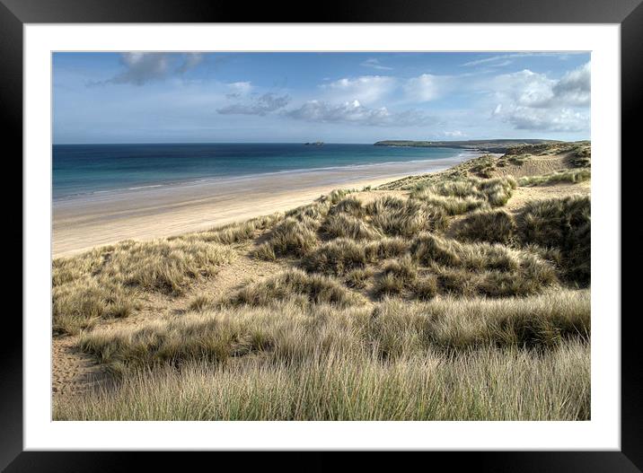 Hayle Sand Dunes Framed Mounted Print by Rosie Spooner