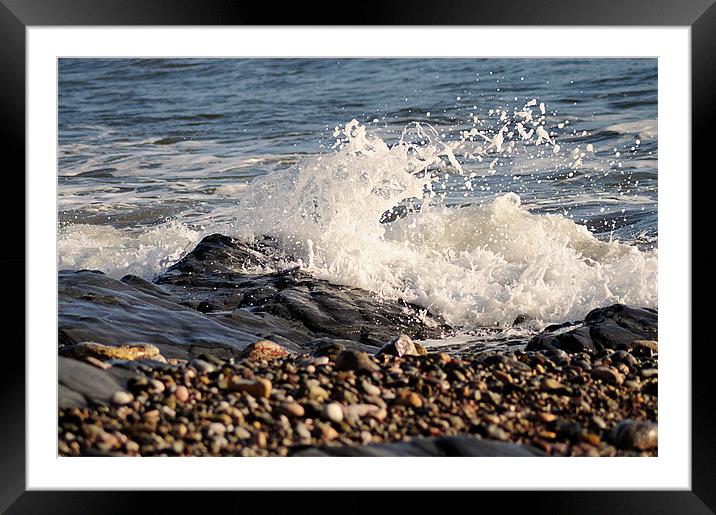 Wave on the Shoreline Framed Mounted Print by Rosie Spooner