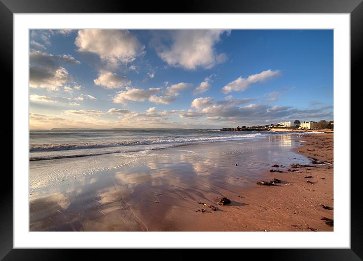 Reflections on Torre Abbey Sands Torquay Framed Mounted Print by Rosie Spooner