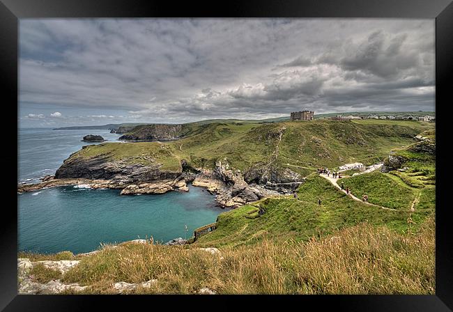 View from Tintagel Castle Framed Print by Rosie Spooner