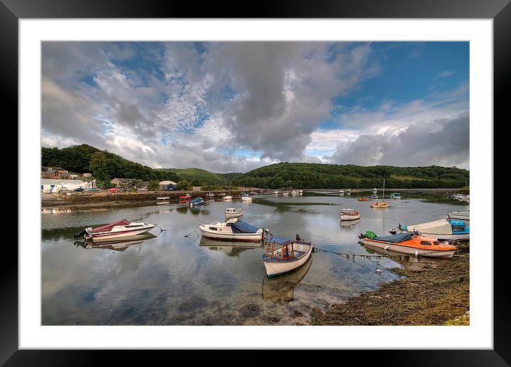 Clouds gather on the River Looe Framed Mounted Print by Rosie Spooner