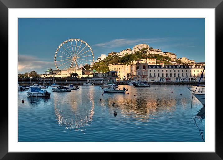 Torquay Harbour and Big Wheel Framed Mounted Print by Rosie Spooner