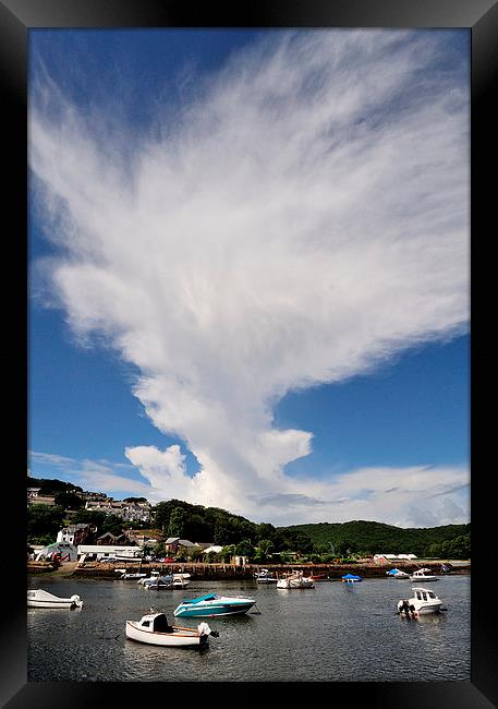 Large cloud over the River Looe Framed Print by Rosie Spooner