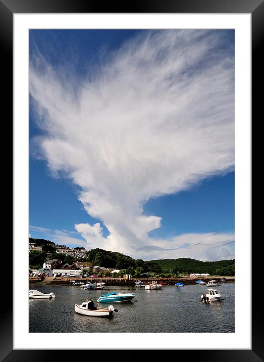 Large cloud over the River Looe Framed Mounted Print by Rosie Spooner