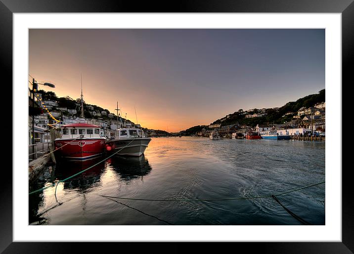  The sun goes down on the Looe River Framed Mounted Print by Rosie Spooner