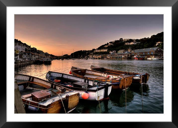  The sun goes down at Looe Framed Mounted Print by Rosie Spooner