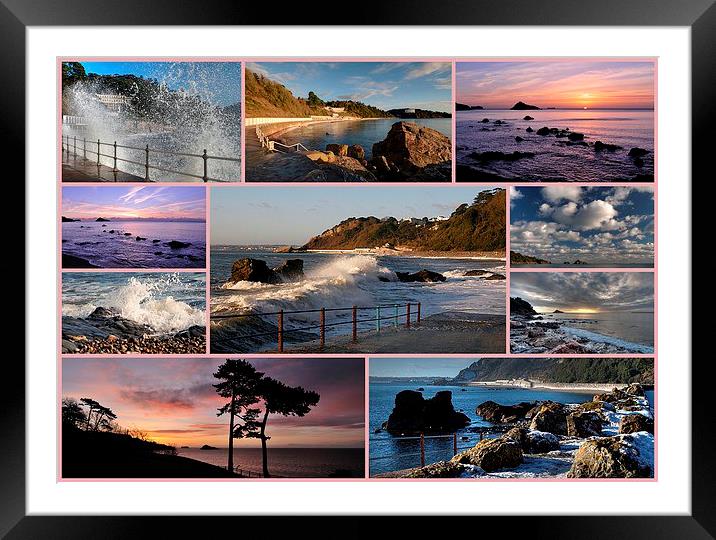  Meadfoot Beach Collage through the seasons Framed Mounted Print by Rosie Spooner