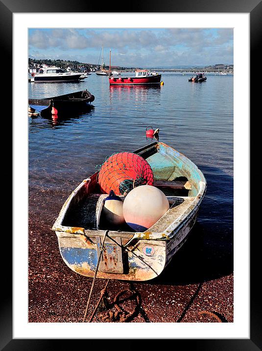  Boats and Buoys Teignmouth Back Beach Framed Mounted Print by Rosie Spooner