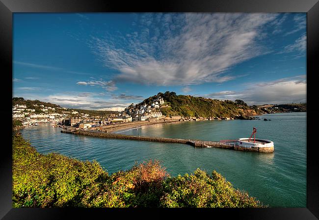 Clouds gather over Looe and the Banjo Pier early  Framed Print by Rosie Spooner