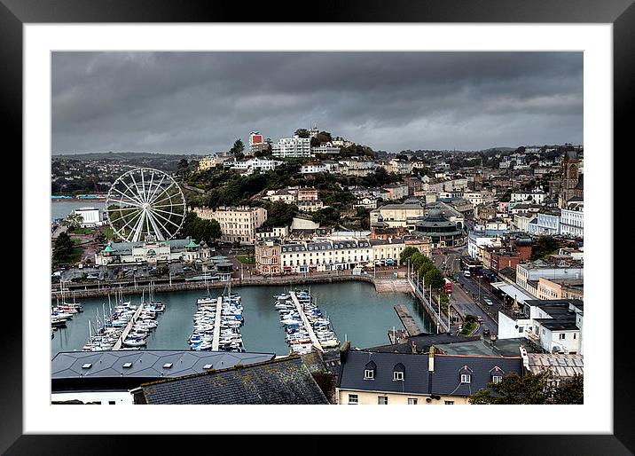  Looking down on Torquay Harbour and the Big Wheel Framed Mounted Print by Rosie Spooner