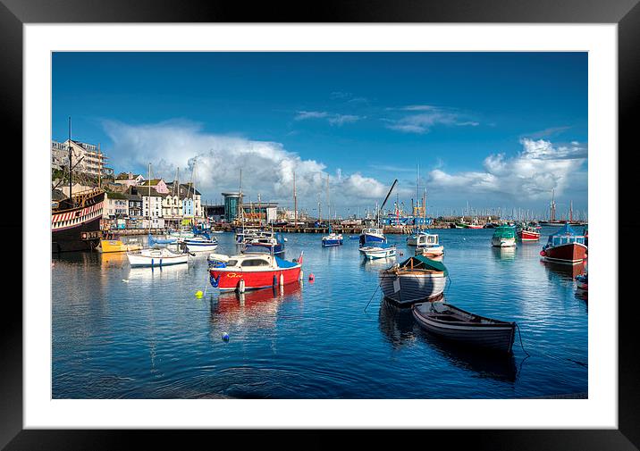  Turquoise sky and sea at Brixham Harbour  Framed Mounted Print by Rosie Spooner