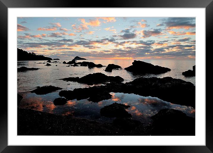  Meadfoot Beach Sunrise Torquay Framed Mounted Print by Rosie Spooner