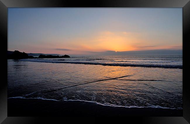  Sunrise on Town Beach Looe Framed Print by Rosie Spooner