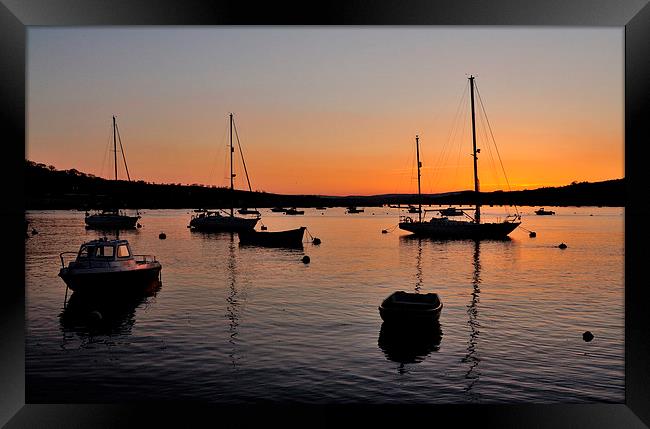  Sunset on Teignmouth Back Beach Framed Print by Rosie Spooner