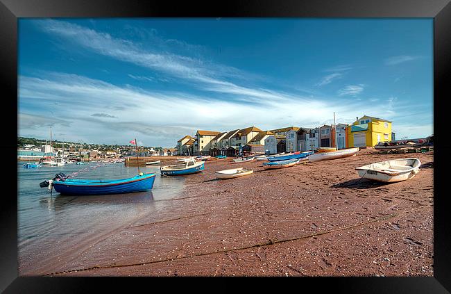  Peaceful early morning Teignmouth Back Beach Framed Print by Rosie Spooner
