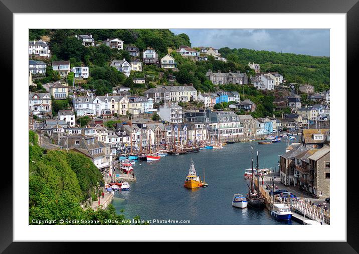 Luggers lined up on the River Looe in Cornwall Framed Mounted Print by Rosie Spooner