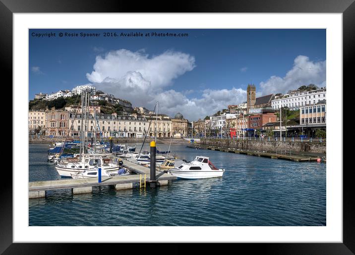 Clouds gather over Torquay Harbour Framed Mounted Print by Rosie Spooner