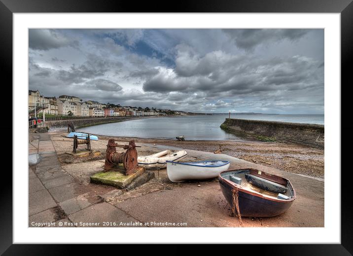 Boat Cove at Dawlish between the showers Framed Mounted Print by Rosie Spooner