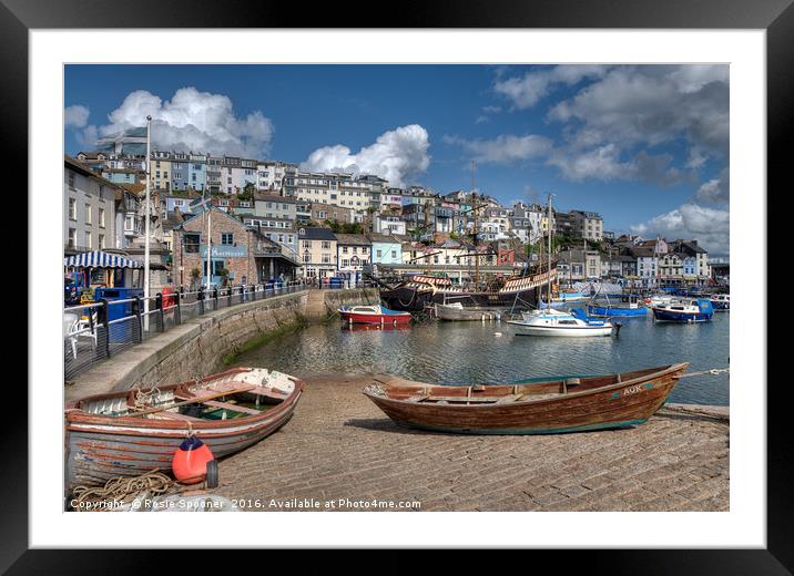 Brixham Harbour and the Golden Hind  Framed Mounted Print by Rosie Spooner