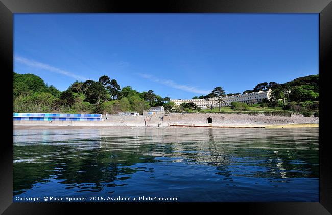 Meadfoot Beach Torquay taken from the sea Framed Print by Rosie Spooner