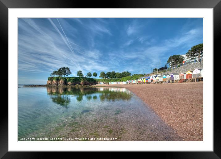 Early summer morning at Corbyn Head Beach Torquay Framed Mounted Print by Rosie Spooner