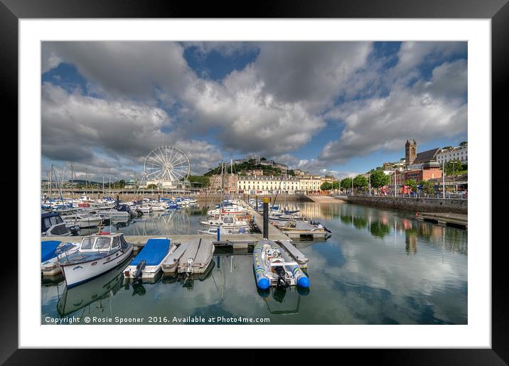The Big Wheel and reflections  at Torquay Harbour  Framed Mounted Print by Rosie Spooner
