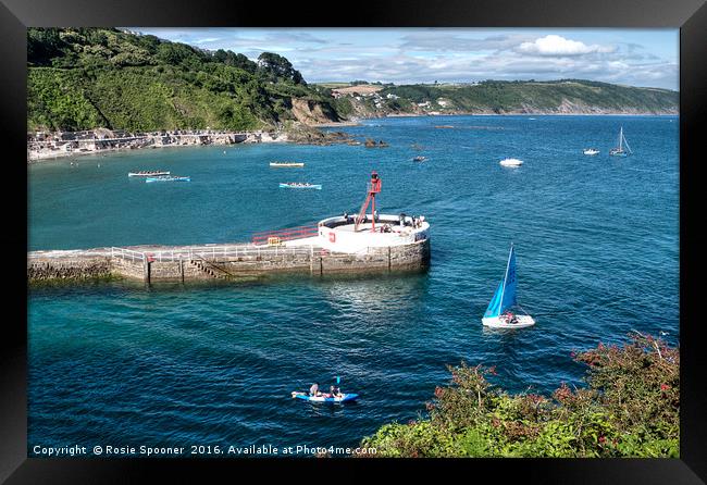Boats at Looe Cornwall on a summer's day Framed Print by Rosie Spooner