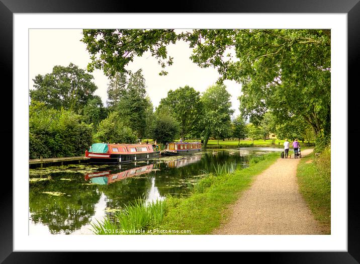 Canal boats on the Grand Western Canal  Framed Mounted Print by Rosie Spooner