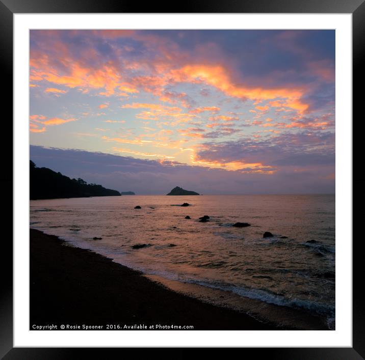 Sunrise at Meadfoot Beach Framed Mounted Print by Rosie Spooner