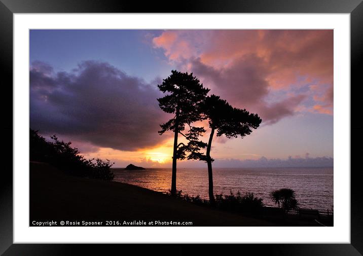 Sunrise at Meadfoot Beach Torquay Framed Mounted Print by Rosie Spooner