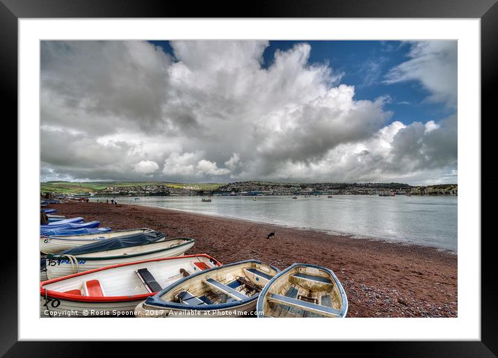 Clouds gather over at Shaldon on the River Teign Framed Mounted Print by Rosie Spooner