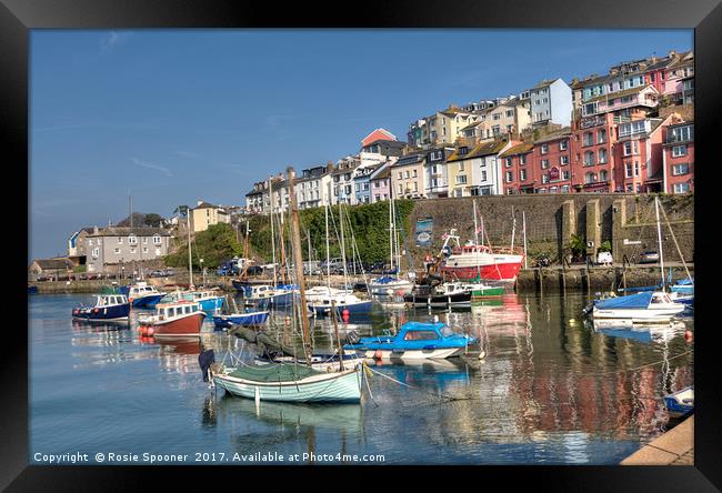 Sunny afternoon at Brixham Harbour in South Devon Framed Print by Rosie Spooner