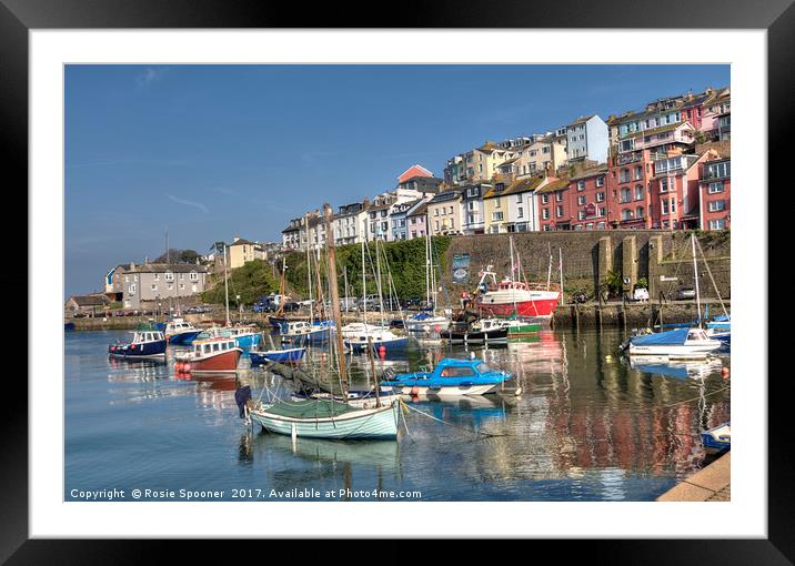Sunny afternoon at Brixham Harbour in South Devon Framed Mounted Print by Rosie Spooner