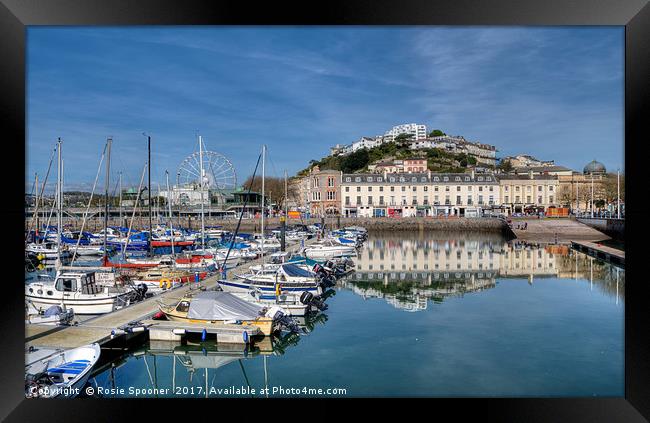 Torquay Harbour Reflections Framed Print by Rosie Spooner