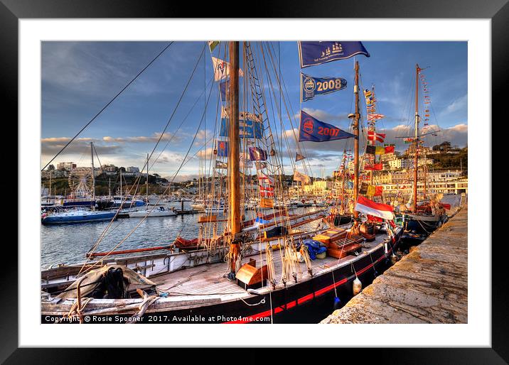 Tall Ships at Torquay Harbour Framed Mounted Print by Rosie Spooner