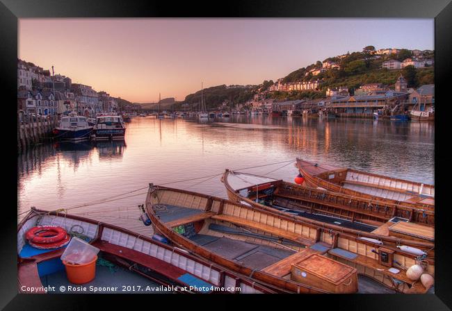 Sunset on The River Looe in South East Cornwall Framed Print by Rosie Spooner