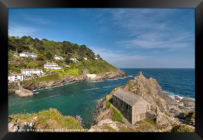 The Old Boat House Polperro on the Coast Path Framed Print by Rosie Spooner