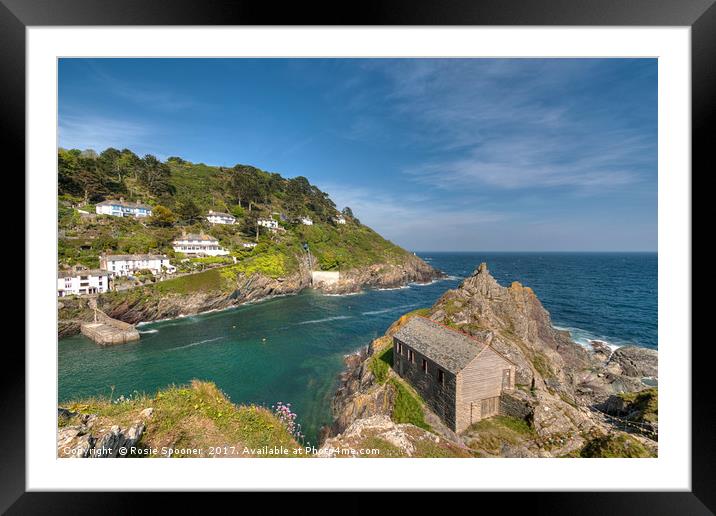 The Old Boat House Polperro on the Coast Path Framed Mounted Print by Rosie Spooner