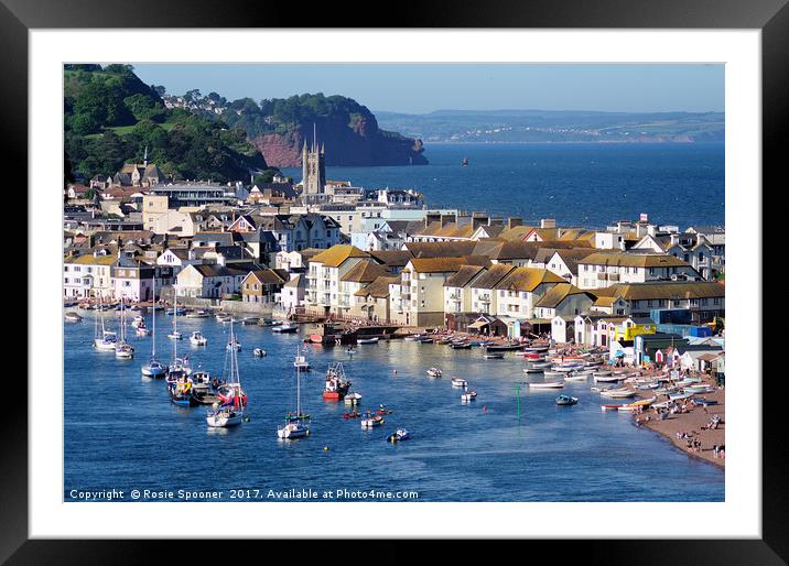 Teignmouth Back Beach and Town viewed from Shaldon Framed Mounted Print by Rosie Spooner