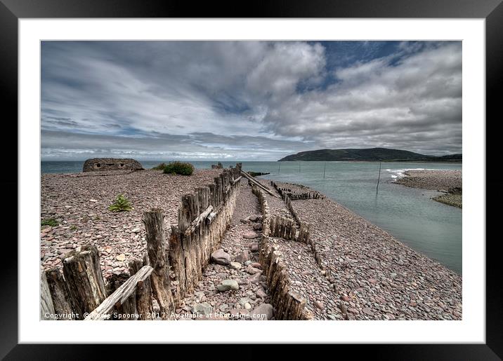 Old groynes at Porlock Weir in Somerset Framed Mounted Print by Rosie Spooner