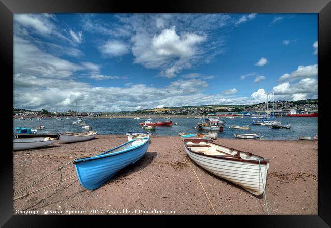 Teignmouth Back Beach on The River Teign  Framed Print by Rosie Spooner